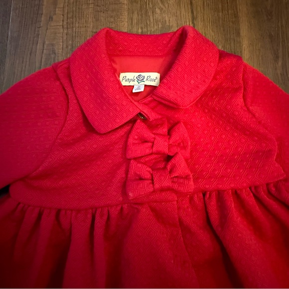 Purple Rose Little Girls Red Dressy Coat Size 2T Holiday Winter - Picture 2 of 4